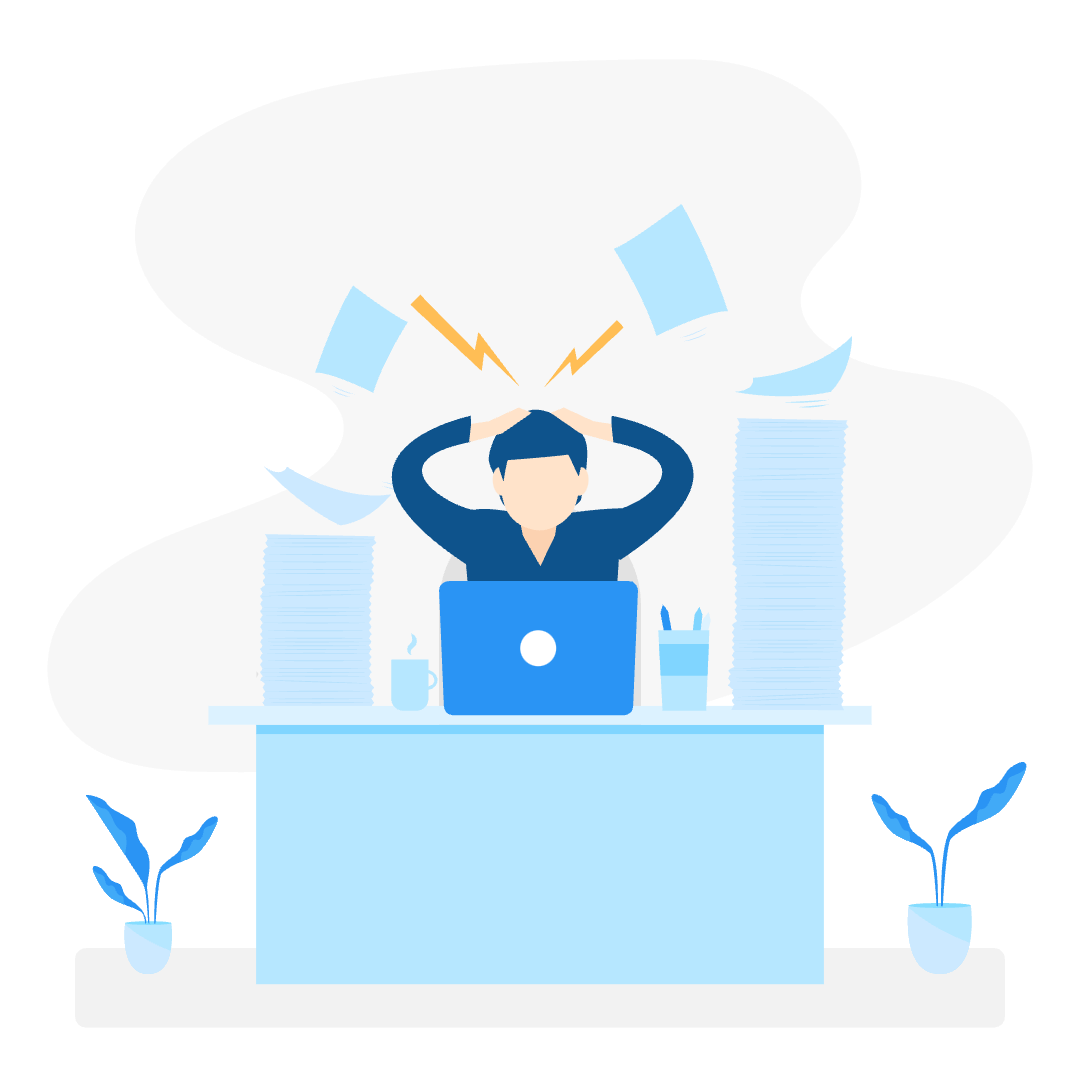 忙しい状況のイラスト